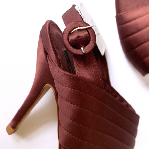 NWT ZARA QUILTED SATIN HEEL - Picture 5 of 9